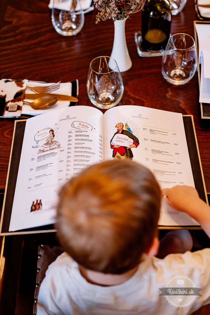 Kaštieľ Pálffy Hostinec Palatín detské menu